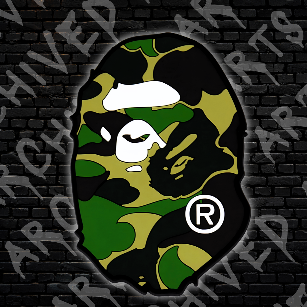 GREEN CAMO APE HEAD