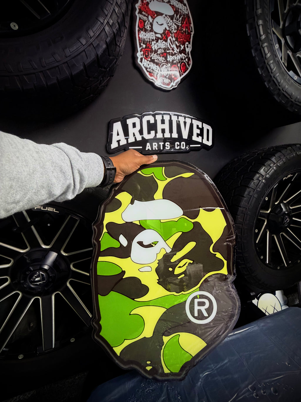 GREEN CAMO APE HEAD