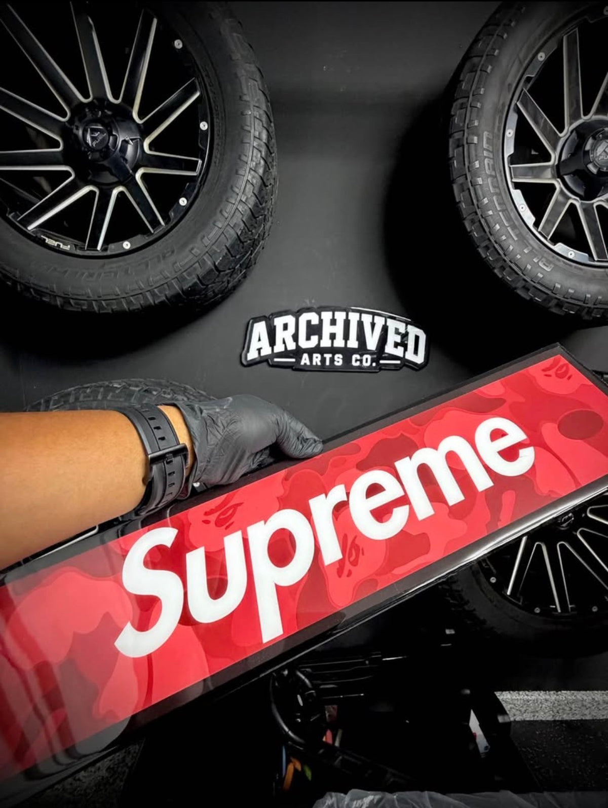RED CAMO SUP' BOX LOGO